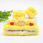 3pcs Wash Face Headband Soft Comfortable Plush Headband Wrist Strap Set For Girls Cartoon Cat Ear Shaped Wash Up Headband Kit