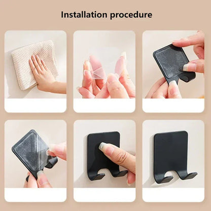 Punch-Free Wall Razor Holder — 1/2/4/6-Pack Adhesive Shaver Rack, Bathroom Organizer Hook