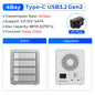 5-Bay 10Gbps SATA HDD & SSD Docking Station, 2.5"/3.5" USB 3.2 Gen2 Type-C Enclosure with Daisy Chain & 150W Power