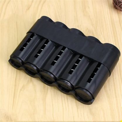 Stackable Euro Coin Organizer & Dispenser - Plastic Multi-Denomination Coin Storage Box, Black/Transparent