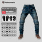 Unisex Motocross Motorcycle Riding Jeans with Removable Knee Pads – Double-Zip Moto Trousers