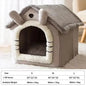 Foldable Plush Pet House Bed — Cozy Winter Dog & Cat Nest, Puppy Cave Sofa for Small & Medium Pets (S/M/L, Removable Cover)