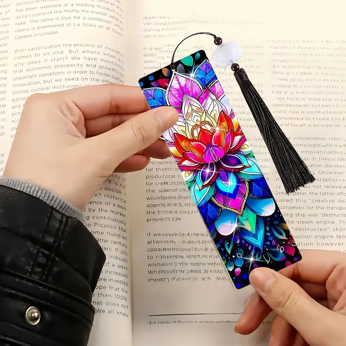 8-Piece Floral Diamond Painting Bookmark Craft Kit