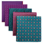 5-Pack Men's Microfiber Pocket Squares 12.6 in (32 cm) - Jacquard Woven Wedding & Formal Handkerchiefs, Assorted Patterns
