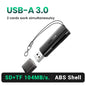 USB 3.0 Card Reader – SD & MicroSD Dual Slot Adapter, USB-A 5Gbps, Simultaneous Read/Write, Up to 2TB