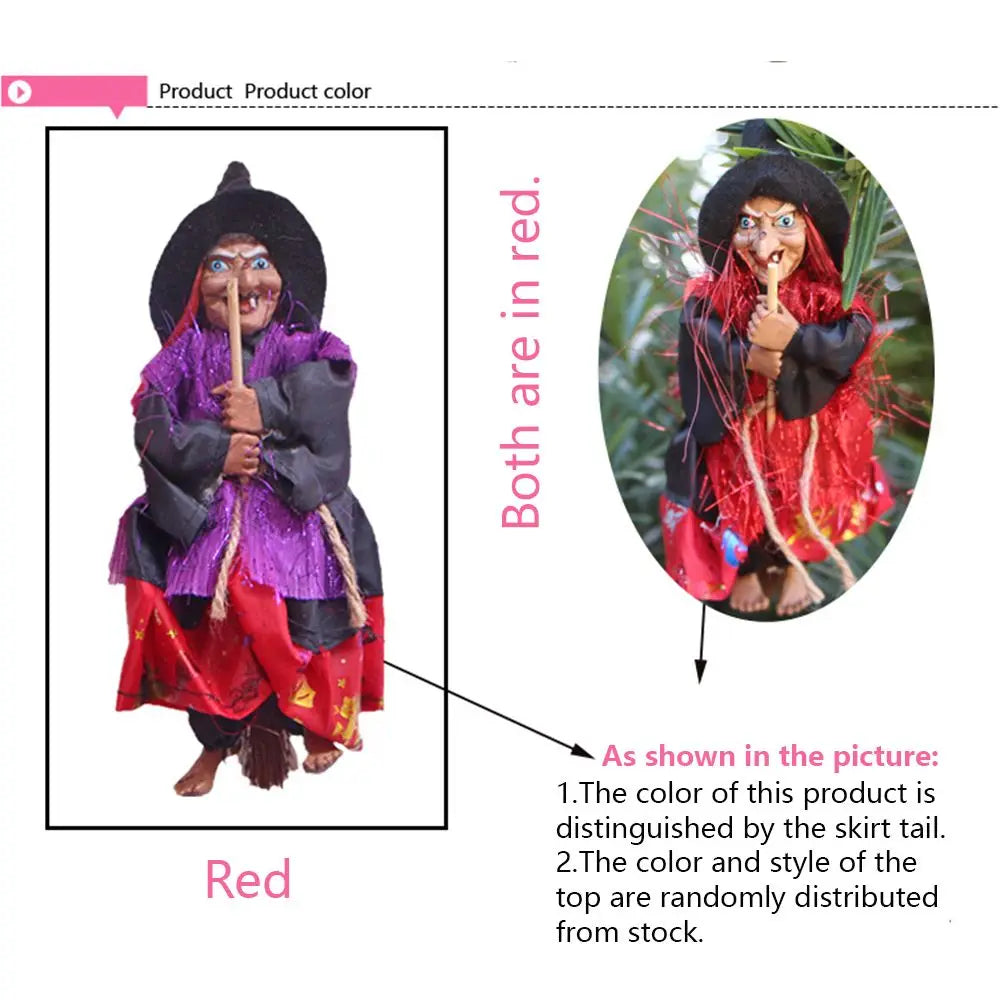 Halloween Witch Doll Ornament, 20 × 7cm, Red or Black