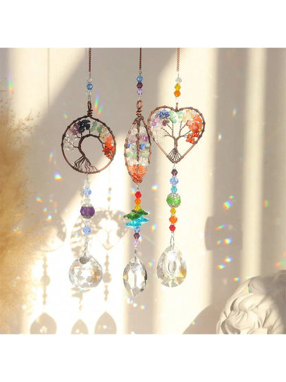 Tree of Life  Crystal Suncatchers for Windows Hanging Sun Catchers Decor with Prisms for Home Indoor Outdoor Car Making Rainbows