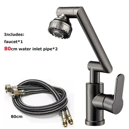 Universal Rotating Dual-Mode Single-Handle Faucet for Kitchen & Bathroom Sink - Hot & Cold Mixer