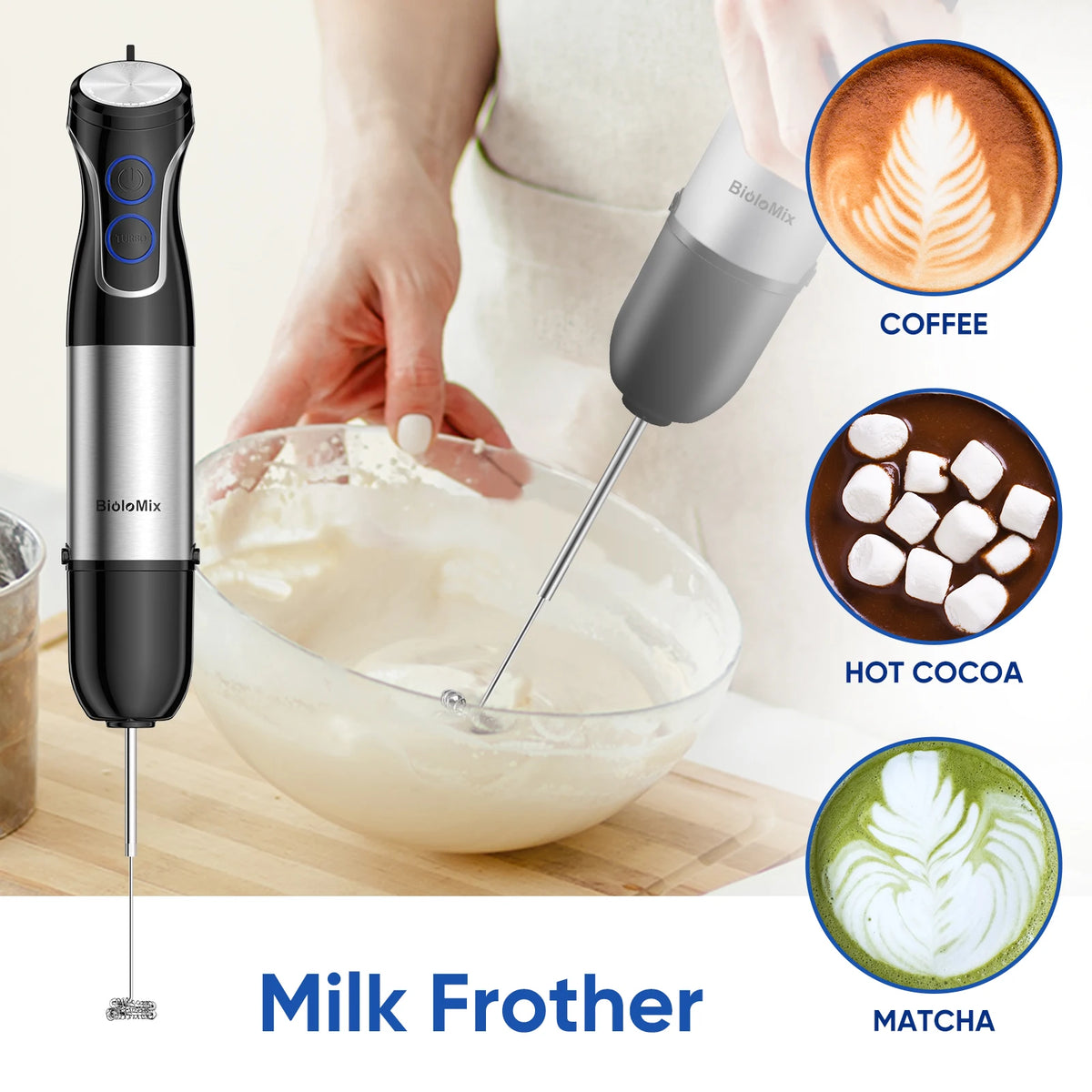 BioloMix HB-3315 5-in-1 Immersion Blender, 1500W