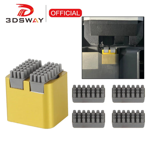 Universal 3D Printer Nozzle & Print Head Silicone Wiper Brush Mounted Scrubber Cleaner