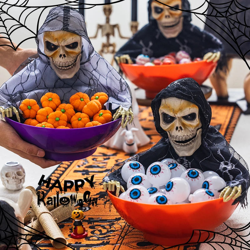 Halloween Pumpkin Candy Plate Decoration, Red or Purple