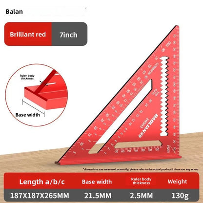 Triangle Angle Ruler Metric Aluminum Alloy Angle Protractor Triangular Measuring Ruler Woodwork Square Triangle