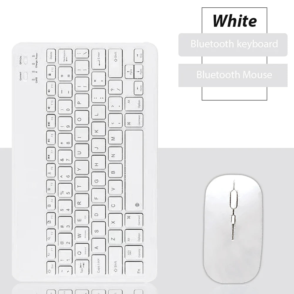 Bluetooth Wireless Keyboard and Mouse Combo Portable Mini Rechargeable for iPad Tablet Mobile Phone Android iOS Windows PC