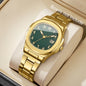 Luxury Men's Square Dial Alloy Strap Quartz Watch - Business & Casual