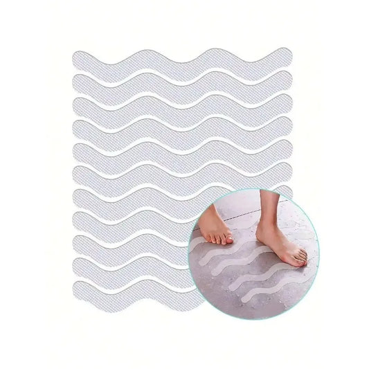 24-Pack Transparent Bathtub Anti-Slip Stickers 18 x 1.3 cm (7.1 x 0.5 in) Strong Adhesive Waterproof Safety Grip