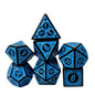 DND Game Polyhedral Dice Set with Textures Pattern 7pcs of D4 D6 D8 D10 D% D12 D20 for RPG Board Game Accessories