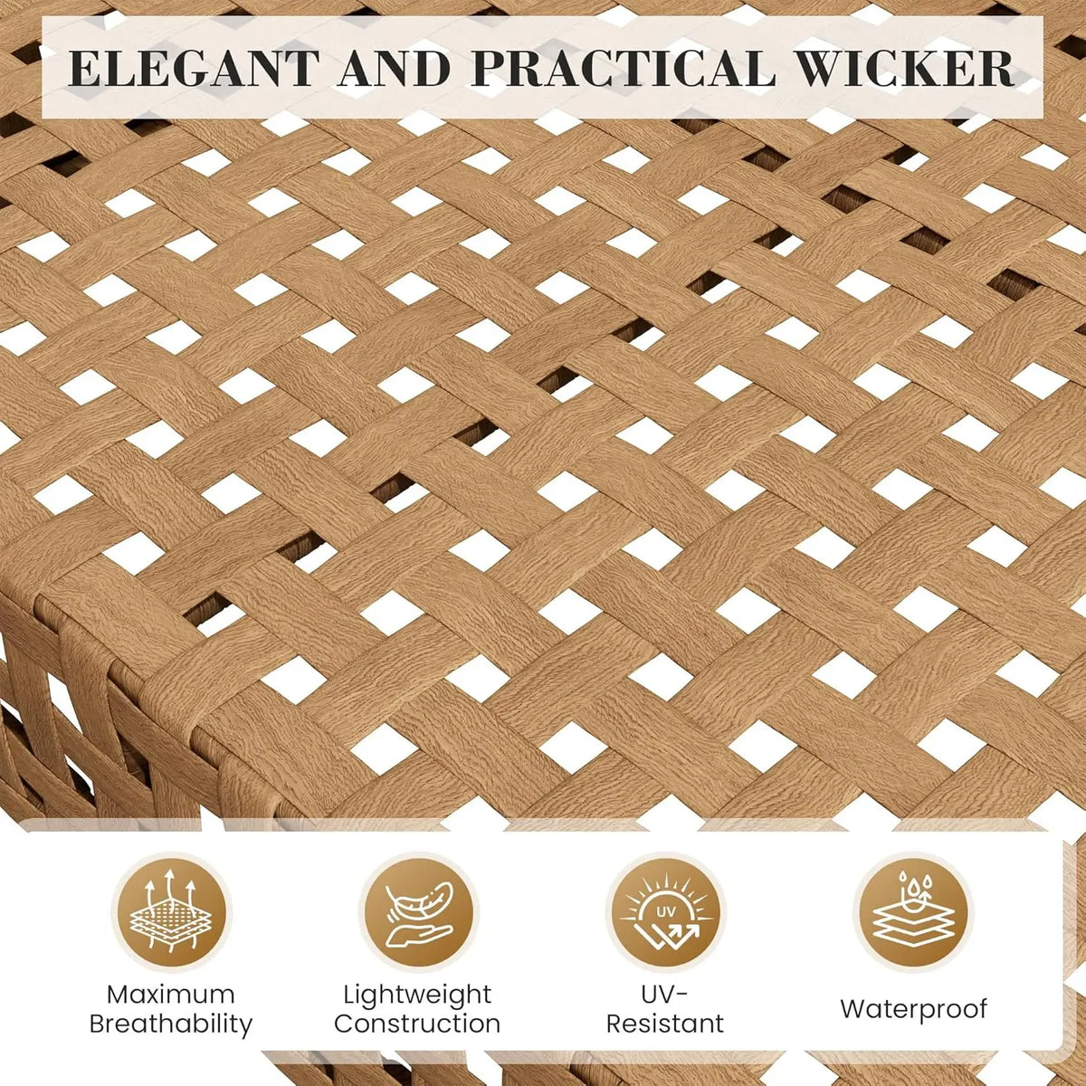 7-Piece High-Leg Modular PE Wicker Outdoor Sectional Sofa Set - Rust-Proof Frame, 4" Seat Cushions, Machine-Washable Covers, Tempered Glass Table