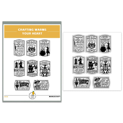 Halloween Transparent Silicone Stamp Set, Coded Designs