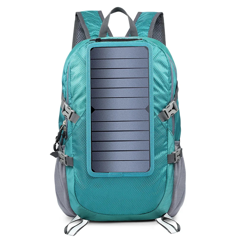 Multi-Function 7W Solar Panel Backpack with Type-C/USB Ports for Emergency Charging