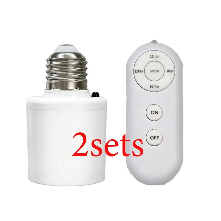 E27 60W Wireless Remote Control Smart Timer Switch Lamp Holder 110V 220V House Multi Light Switch Baby Room Bedroom Timer Switch
