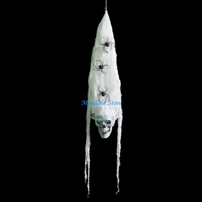 Glowing-Eye Halloween Hanging Skull Decoration