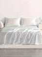 4-Piece Cooling Satin Bed Sheet Set – Breathable Hypoallergenic 500TC Flat Sheet, Fitted Sheet & 2 Pillowcases