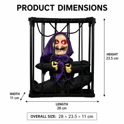Halloween Witch Cage Hanging Ghost Ornament - Deep Sapphire