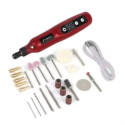 USB Rechargeable Wireless Engraving Pen - Mini Cordless Rotary Drill with Grinding Accessories
