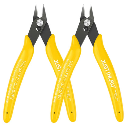 2-Pack Mini Flush Cutting Pliers – Precision Diagonal Wire Cutters for Electrical & Metal Work, Left-Handed