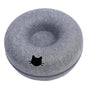 2-in-1 Felt Donut Cat Bed & Tunnel — Foldable Felt Nest with Breather Hole — M 50x50x20 cm (19.7x19.7x7.9 in) / L 60x60x28 cm (23.6x23.6x11.0 in)