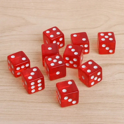 10pcs/set Transparent Dice Right Angle Dice Board Game Accessories 16mm