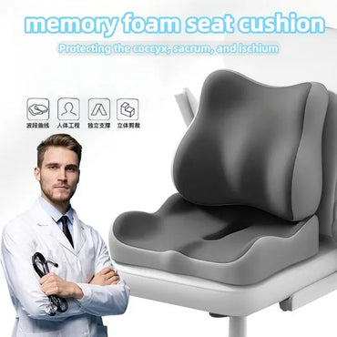 Memory Foam Seat Cushion Tailbone Sciatica Back Pain Relief Comfort Office Chair Car Seat Cushion Non-Slip Orthopedic MemoryFoam