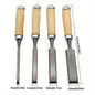 4Pcs Wood Carving Chisels Set Professional for Woodworking - 8/12/16/20mm Comfortable Beech Handle Wood Chisel with Wood Handles