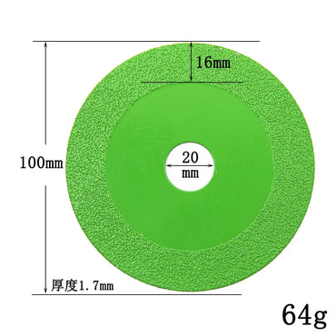 100mm (3.94 in) Ultra-Thin Diamond Cutting Blade - Green Brazing 2-Pack for Ceramic, Glass, Tile & Jade