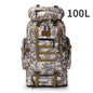 Tactical Mountaineering Backpack 80L / 100L (≈21 / 26 US gal) – Large Hiking, Camping & Travel Rucksack with Molle, Oxford Polyester