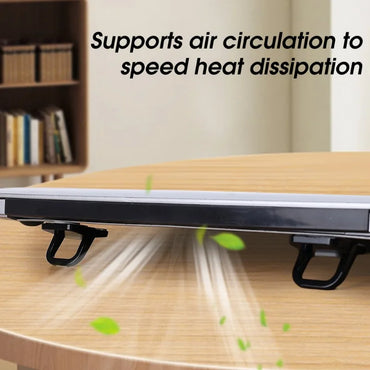 2-Pack Mini Foldable Laptop Stands – Portable Invisible Zinc Alloy Riser with Silicone Pads for 11–17 in (28–43 cm) Laptops