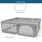 Light Gray Baby Playpen with Pull Ring - Play Yard & Ball Pit Safety Fence for Toddlers