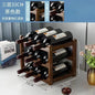 Red Bamboo Tabletop Wine Rack - Grid Wine Bottle Holder & Display