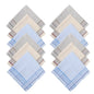 12-Pack Men's Pure Cotton Handkerchiefs Classic Plaid Pocket Squares for Suits & Wedding Favors
