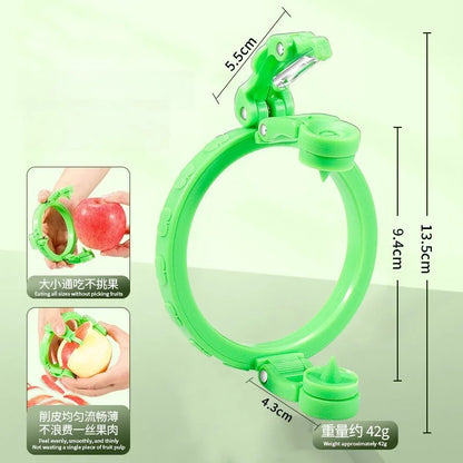 Handheld Rotating Fruit Slicer Spiralizer – Ergonomic Apple & Pear Peeler Kitchen Gadget