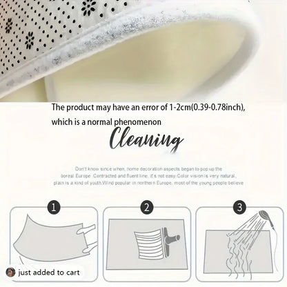 VIKAMA Art Wave Pattern Floor Mat, Anti-Slip And Absorbent, Soft. Home Decoration Carpet In The Entrance, Bathroom Area.