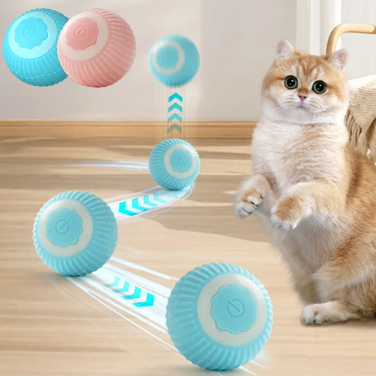 Interactive Automatic Rolling Cat Ball - USB-C Rechargeable Pet Toy, 1.7 in (4.3 cm) Indoor Electronic
