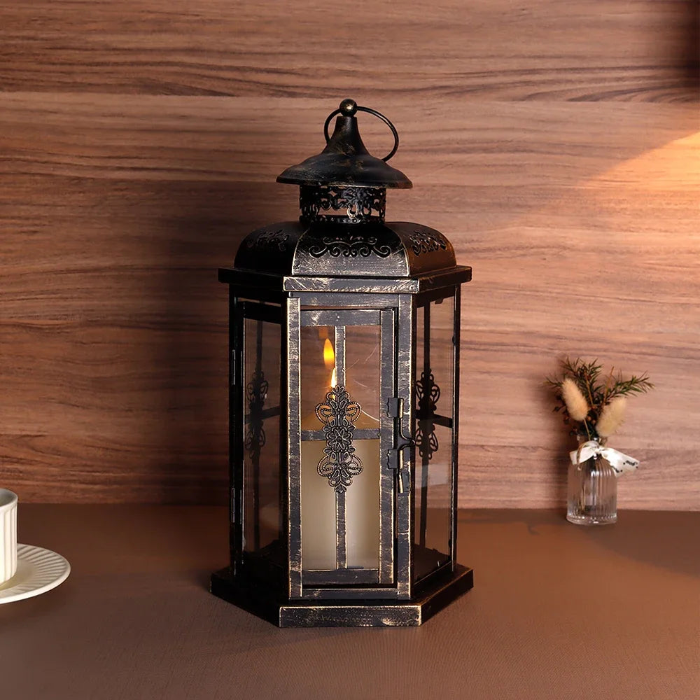Vintage Nordic Metal Hanging Candle Lantern – Indoor & Outdoor Decor