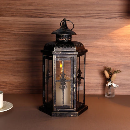 Vintage Nordic Metal Hanging Candle Lantern – Indoor & Outdoor Decor