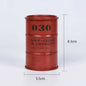 Iron Mini Oil Drum Model Chemistry Oil Drum Model Car Model Desktop Decoration Storage Box War Games Scene Model for Xmas Gifts
