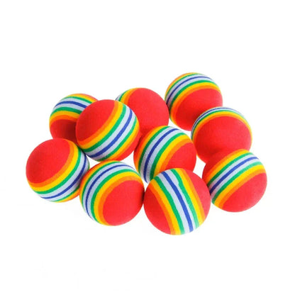 Rainbow Cat & Dog Toy Balls — 5-Pack/10-Pack Interactive Chew, Rattle & Scratch Training Toys