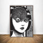 Black And White Ito Junji Tomie Poster HD Art Sticky Wall Waterproof Home Living Room Bar Decoration