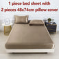 Satin Fitted Sheet Set 3-Piece (1 Fitted Sheet + 2 Pillowcases) Soft Breathable Solid Color Bedding