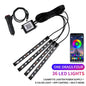 Neon LED Car Interior Ambient Light Kit – RGB Foot Strip Lighting with APP & Remote Control, Music Sync Car Decor Lamp