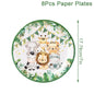 Jungle Safari Disposable Tableware Paper Plates Cups Animal 1st Wild One Birthday Party Decor kids Baby Shower Supplies Woodland